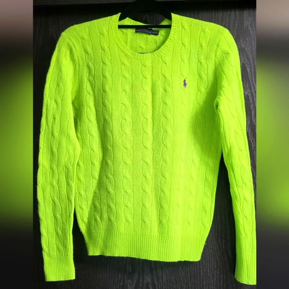 Ralph Lauren Neon Green Crewneck Sweater
